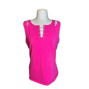 Y2K Twin Motorcycle apparel pink chain tank top women's size 2XL